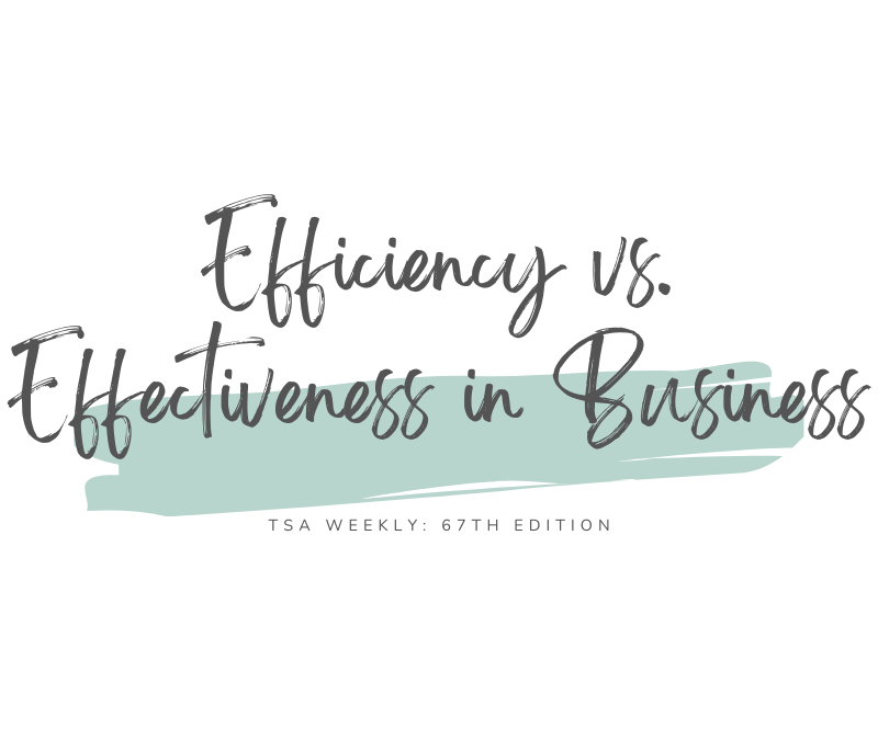 TSA Weekly: Efficiency vs. Effectiveness in Business